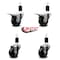 Service Caster 3'' Phenolic Swivel 1-1/2'' Expand Stem Caster Set 2 Total Lock Brakes, 4PK SCC-EXTTL20S314-PHS-2-S-2-112 - alternate 2